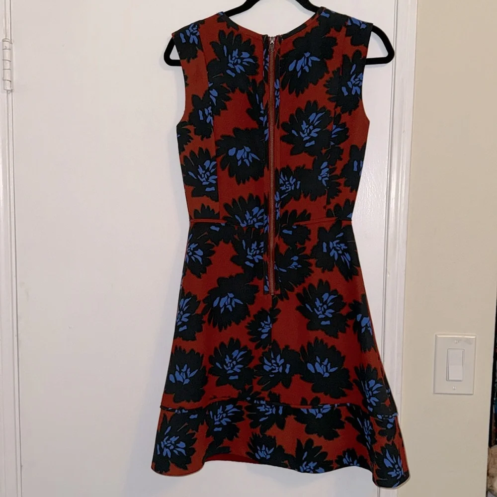 J.Crew Red and Blue Patterned Dress